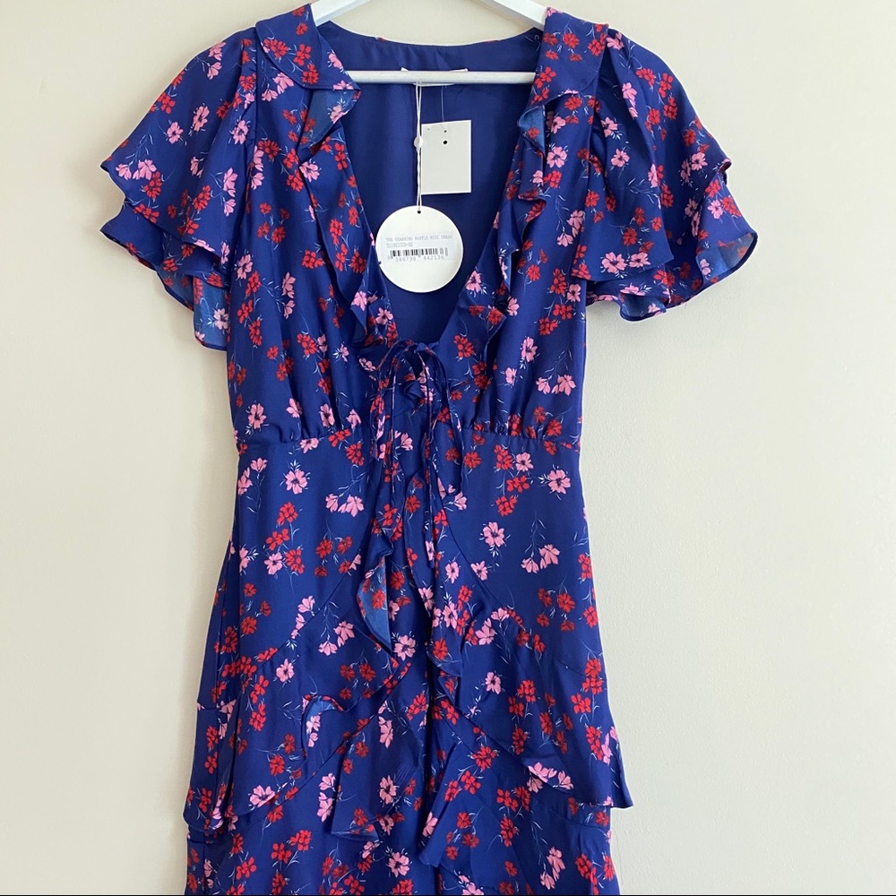 TALULAH The Yearning Ruffle Blue Midi Dress - Picture 15 of 16